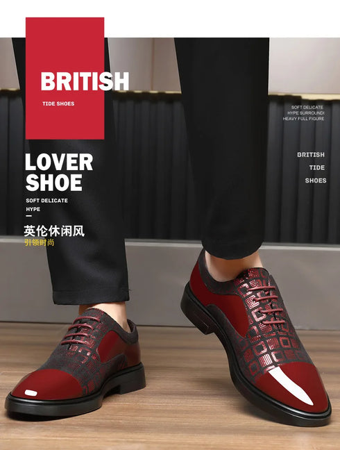 Elegant Men's Dress Shoes for Formal Occasions - Stylish PU Leather Slip-On Business Footwear for Weddings and Parties